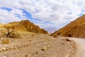 Nahal Amram desert valley and the Arava desert landscape Royalty Free Stock Photo