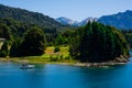 View of Nahuel Huapi Lake, the forest and the mountains Royalty Free Stock Photo