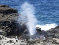 A View of Nakalele Point Blowhole, Maui, Hawaii Royalty Free Stock Photo