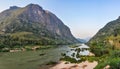 View of Nam Ou River in Nong Khiaw, Laos