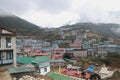 View in Namche bazaar village on the way to Everest base camp Trekking in Nepal.Namche bazaar is famous place with market and Royalty Free Stock Photo