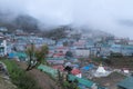 View in Namche bazaar village on the way to Everest base camp Trekking in Nepal.Namche bazaar is famous place with market and Royalty Free Stock Photo