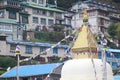 View in Namche bazaar village on the way to Everest base camp Trekking in Nepal.Namche bazaar is famous place with market and Royalty Free Stock Photo