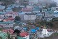 View in Namche bazaar village on the way to Everest base camp Trekking in Nepal.Namche bazaar is famous place with market and Royalty Free Stock Photo