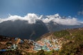 View at Namche Bazar village in Khumbu valley Royalty Free Stock Photo