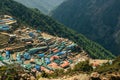 View of Namche bazar - way to everest base camp, Khumbu valley, Sagarmatha national park, Solukhumbu, Nepal Royalty Free Stock Photo