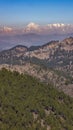 A view of the Nanda Devi peak on the Himalayan range