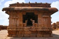 View of Nandi mandapa, Virupaksha temple, Pattadakal temple complex, Pattadakal, Karnataka. View from east.