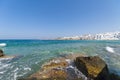 Naoussa village and harbor - Aegean Sea - Paros Cyclades island - Greece Royalty Free Stock Photo