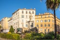 View at the Napoleon monument at Place Foch of Ajaccio in Corsica, France Royalty Free Stock Photo