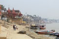 View of Narad Ghat and the mystical Ganges. Varanasi, India