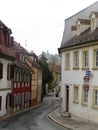 View of the narrow city streets