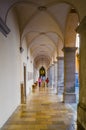 view of a narrow corridor inside of the mel abbey in austria...IMAGE