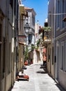 Street view of Rethymno old town, Crete island, Greece Royalty Free Stock Photo