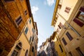 View on narrow and cozy street in Siena, Italy Royalty Free Stock Photo