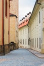 View of narrow Jirska Street in Prague Castle Royalty Free Stock Photo