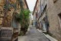 View of a narrow street in Bonnieux, France Royalty Free Stock Photo