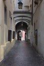 View of a narrow street in the Italian city