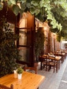 View narrow street in old district of Limassol Cyprus