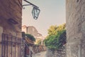 View narrow street in old town of Budva. Montenegro.