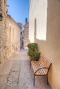 View of a narrow street in the old town of Hvar, Croatia Royalty Free Stock Photo