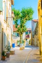 View of a narrow street in Saint Remy en Provence, France Royalty Free Stock Photo