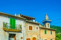 View of a narrow street in the spanish town Valldemossa at Mallorca