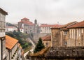 View of a narrow street to Convent de Santa Maria de Belvis monastery in Santiago de Compostela Royalty Free Stock Photo