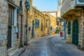 View of a narrow street in Tsfat/Safed, Israel Royalty Free Stock Photo