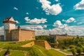 View of Narva Castle with tall Herman's tower Royalty Free Stock Photo