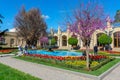 View of the narzan gallery and the frog fountain in Kislovodsk