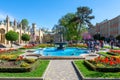 View of the narzan gallery and the frog fountain in Kislovodsk