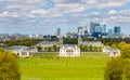 View of the National Maritime Museum and Canary Wharf Royalty Free Stock Photo