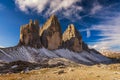 View of the National Park Tre Cime di Lavaredo, Dolomites, South Royalty Free Stock Photo