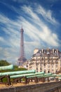 View on the National Residence of the Invalids and Eiffel tower