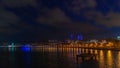 View of the National Seaside Park in Baku city, at night Royalty Free Stock Photo