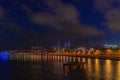 View of the National Seaside Park in Baku city, at night Royalty Free Stock Photo