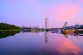 View of National Stadium and Olympic Park Multi-Function Broadcasting Tower in Beijing China Royalty Free Stock Photo