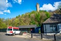 A view of the National Wallace Monument from the visitor centre near Stirling