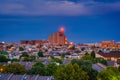 View of the Natty Boh Tower at night in Canton, Baltimore, Maryland Royalty Free Stock Photo