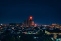 View of the Natty Boh Tower at night in Canton, Baltimore, Maryland Royalty Free Stock Photo