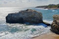 View of the Natural Bridge in the Natural Bridges National Park in Santa Cruz. Royalty Free Stock Photo