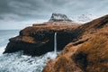 View of natural highland waterfall