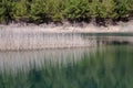 A view of the natural Lake Tsivilu Peloponnesus, Greece and mountains around on a sunny, summer day Royalty Free Stock Photo