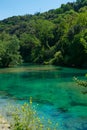 View of natural pool called Le Mole di Narni in the umbria region Royalty Free Stock Photo
