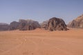 View of Nature, desert and rocks of Wadi Rum (Valley of the Moon Royalty Free Stock Photo