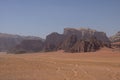 View of Nature, desert and rocks of Wadi Rum (Valley of the Moon Royalty Free Stock Photo