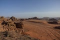 View of Nature, desert and rocks of Wadi Rum (Valley of the Moon Royalty Free Stock Photo