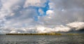 View of nature island Kattenplaat in Ketelmeer lake, Flevoland, Netherlands