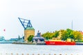 View of naval boats anchoring in Copenhagen, Denmark